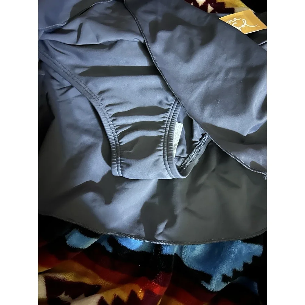 Kona‎ Sol Swimsuit Skirt Women's Small Grey High Coverage Bikini Bottom NWT